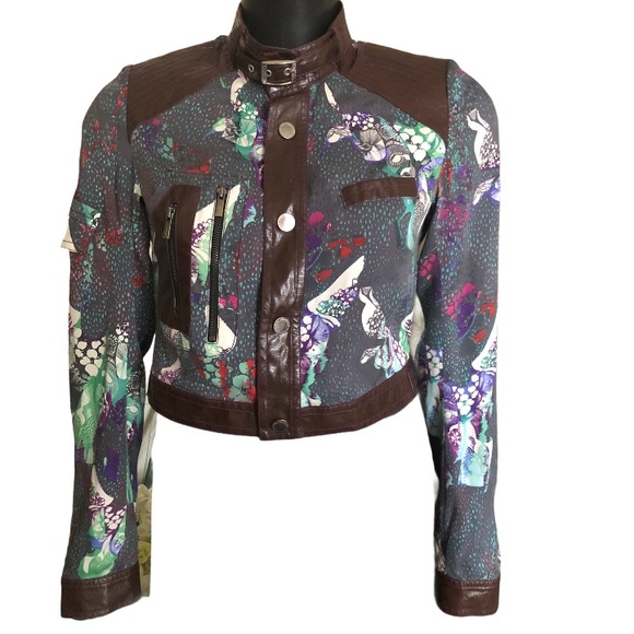 Custo Barcelona Jackets & Blazers - Custo Barcelona Silk Blend Crop Jacket Sz 8